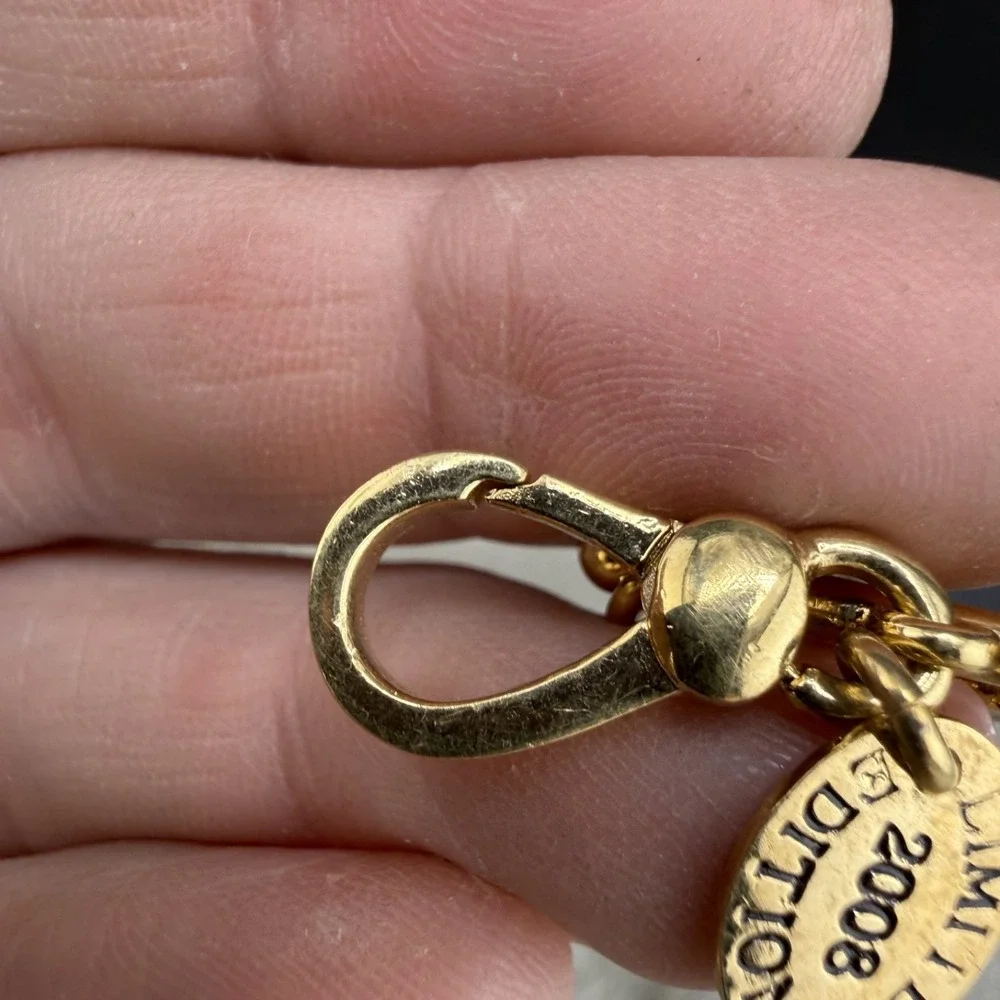 Vintage Juicy Couture Charm Football 2008 Limited Edition Gold Tone‎ Signed